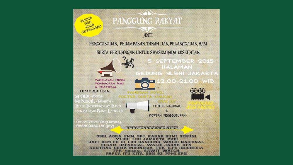 Panggung Rakyat Anti Penggusuran, Perampasan Tanah dan Pelanggaran HAM
